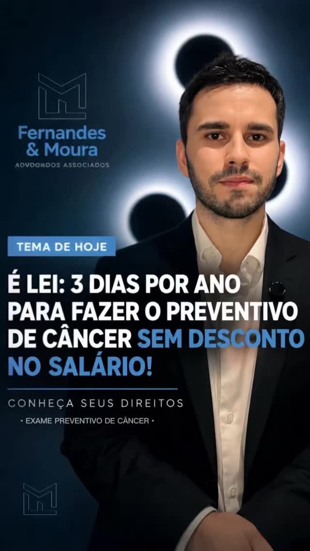 3 dias por ano para fazer o preventivo de câncer sem desconto no salário